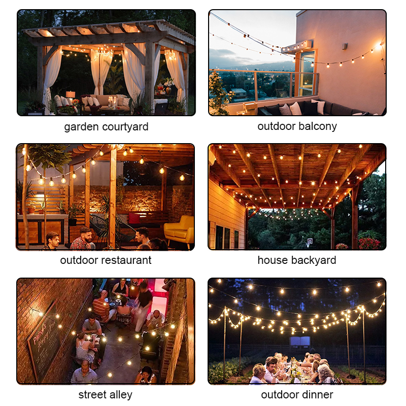 HCP093  G40太阳能暖白灯串